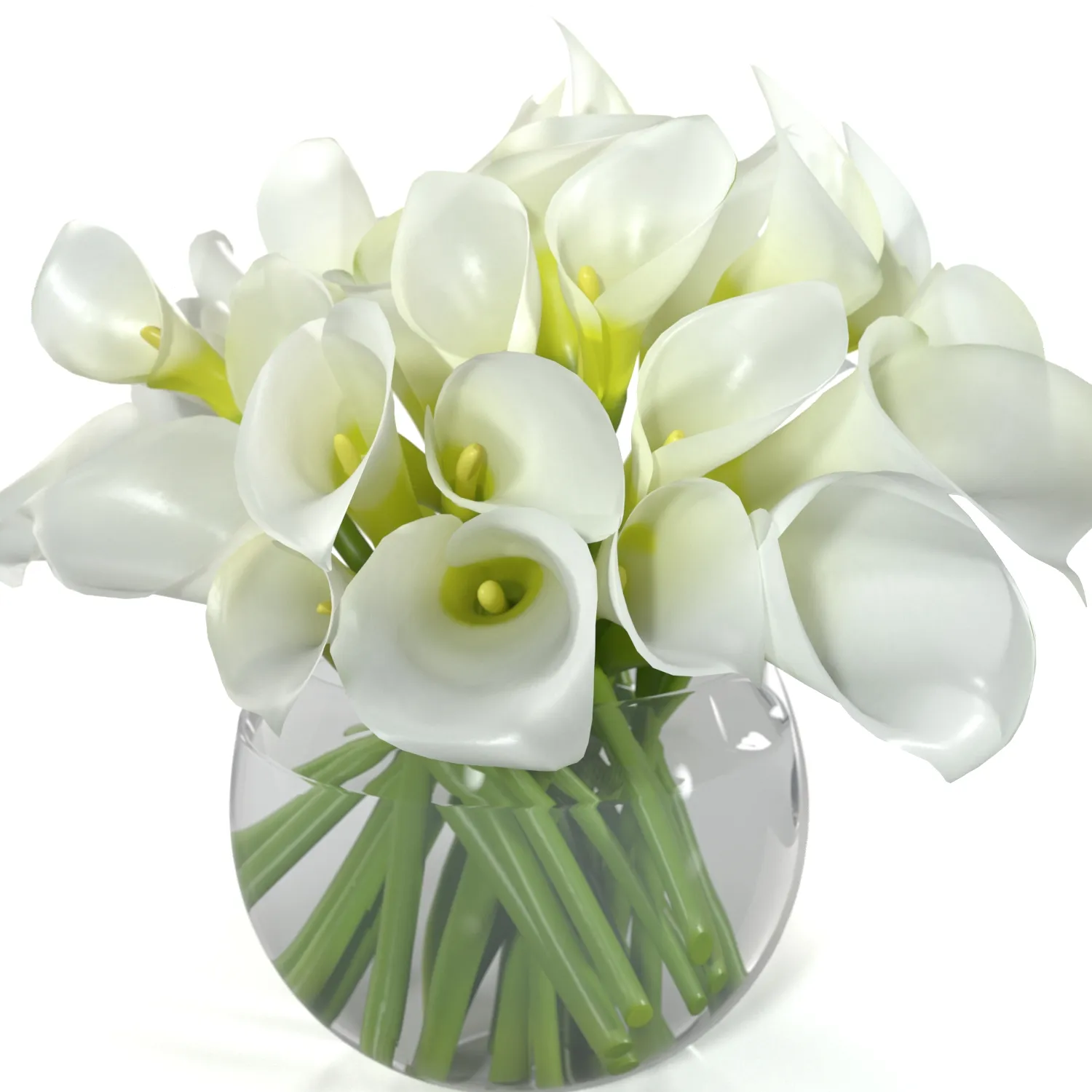 Floating Calla Lily in glass vase PBR 3D Model_05